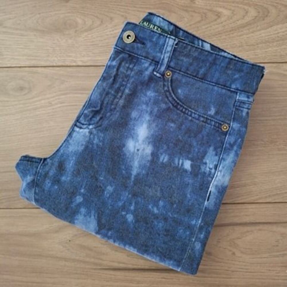 LAUREN Ralph Lauren Premiere Skinny Cropped Jeans, Tie-dye Indigo, Size 2